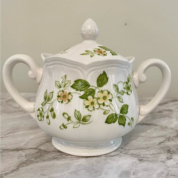 VTG Petite Flora Creamer & Sugar Set | Sears 1970s Stoneware | Floral Pattern - Picture 3 of 9